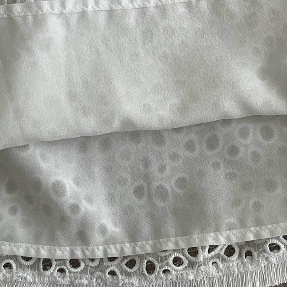 Lilly Pulitzer Lillette Top Resort White Eyelet Crinkle Chiffon Cottagecore XS - Picture 12 of 16